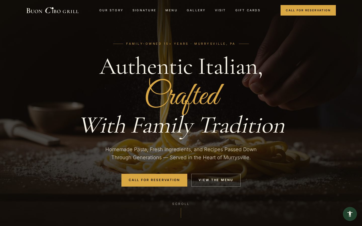 Homepage screenshot of the I Love Buon Cibo website designed by VeroWeb